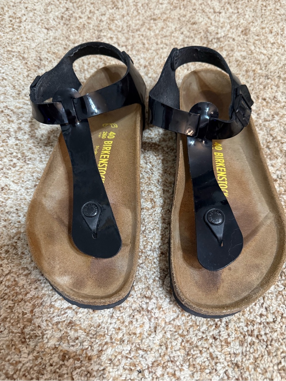 Birkenstock Black Patent Gizeh Sandal